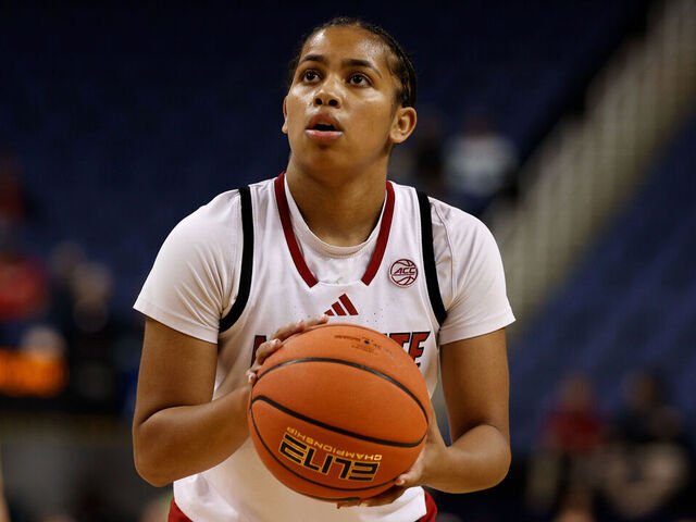 GREENSBORO, NORTH CAROLINA - OCTOBER 26: Zamareya Jones #3 of the NC State Wolfpack prepares to shoot a free throw against the Maryland Terrapins at First Horizon Coliseum on October 26, 2025 in Greensboro, North Carolina.
