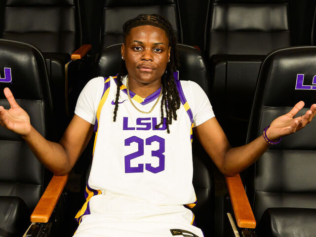 BATON ROUGE, LOUISIANA - SEPTEMBER 10: MiLaysia Fulwiley #23 of the LSU Tigers poses for a portrait on media day in the Pete Maravich Assembly Center on September 10, 2025 in Baton Rouge, Louisiana. (Photo by Kristen Young/University Images via Getty Images}