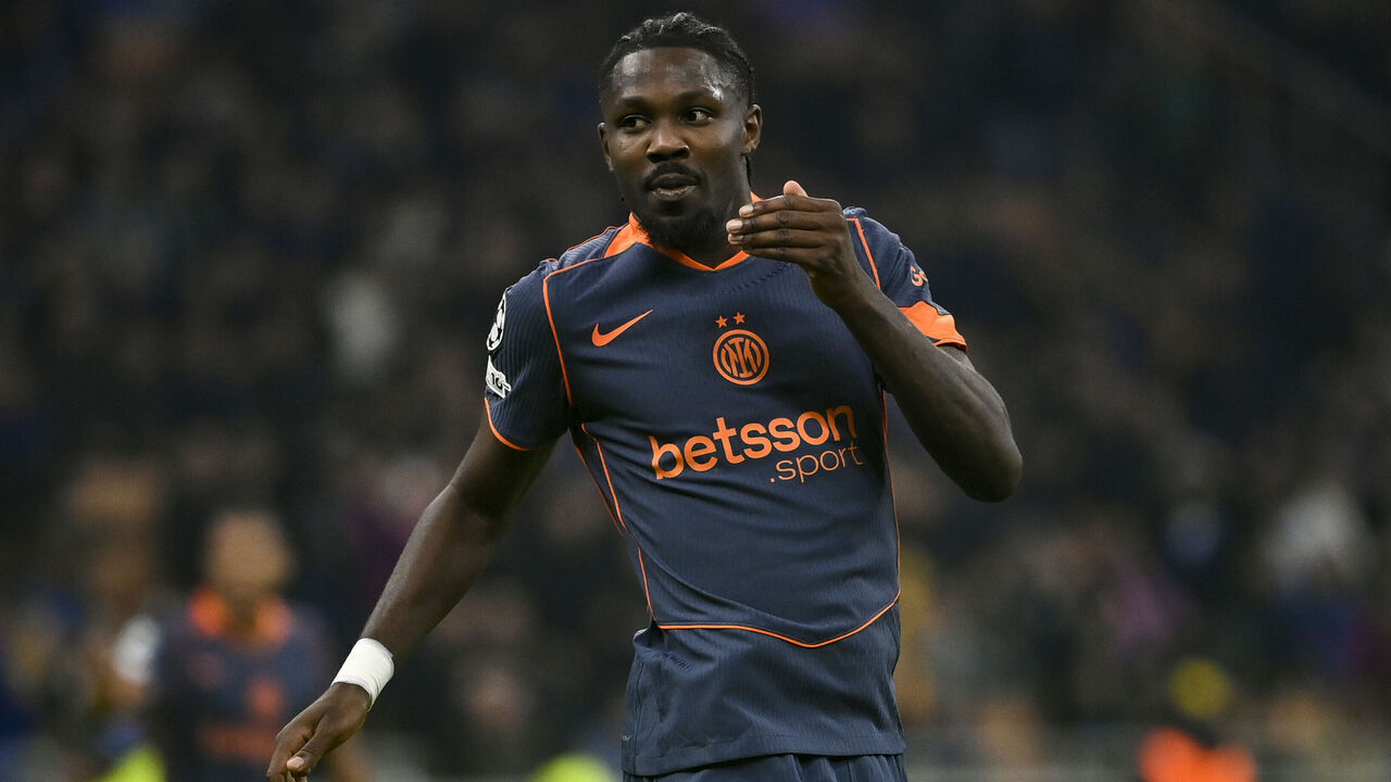 MILAN, ITALY - NOVEMBER 5: Marcus Thuram of FC Internazionale reacts during the UEFA Champions League 2025/26 League Phase MD4 match between FC Internazionale Milano and FC Kairat Almaty at Stadio San Siro on November 5, 2025 in Milan, Italy.