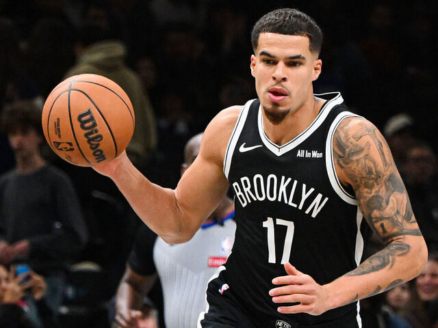 BROOKLYN, NY - NOVEMBER 2: Michael Porter Jr. #17 of the Brooklyn Nets dribbles the ball during the game against the Philadelphia 76ers on November 2, 2025 at Barclays Center in Brooklyn, New York. Mandatory Copyright Notice: Copyright 2025 NBAE