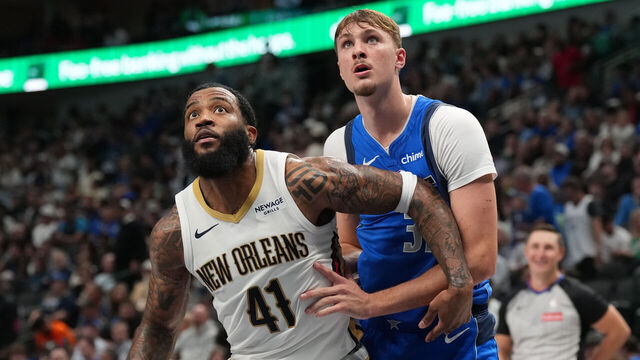 DALLAS, TX - NOVEMBER 5: Saddiq Bey #41 of the New Orleans Pelicans plays defense during the game against the Dallas Mavericks on November 5, 2025 at American Airlines Center in Dallas, Texas. Mandatory Copyright Notice: Copyright 2025 NBAE