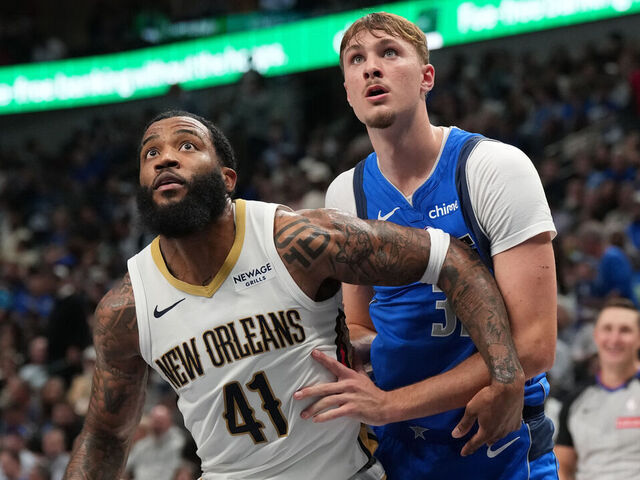 DALLAS, TX - NOVEMBER 5: Saddiq Bey #41 of the New Orleans Pelicans plays defense during the game against the Dallas Mavericks on November 5, 2025 at American Airlines Center in Dallas, Texas. Mandatory Copyright Notice: Copyright 2025 NBAE