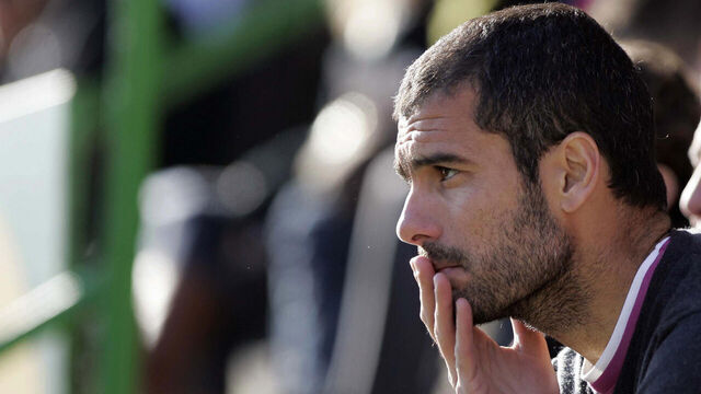 This photo taken on December 16, 2007 shows Pep Guardiola sitting in Barcelona. Barcelona football club president Joan Laporta annonced on May 8, 2008 that the club's reserve team coach Pep Guardiola, a former player, will take over from Frank Rijkaard at the end of the season. AFP PHOTO / JOSEP LAGO
