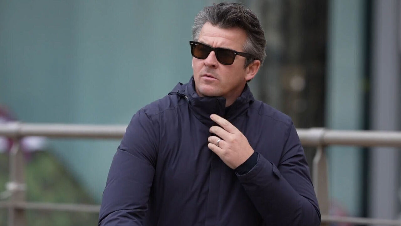 Joey Barton arrives at Liverpool Crown Court, where he is appearing on 12 charges of sending grossly offensive communications, relating to social media posts referring to Jeremy Vine, and football TV commentators and pundits Lucy Ward and Eni Aluko. Picture date: Monday November 3, 2025.