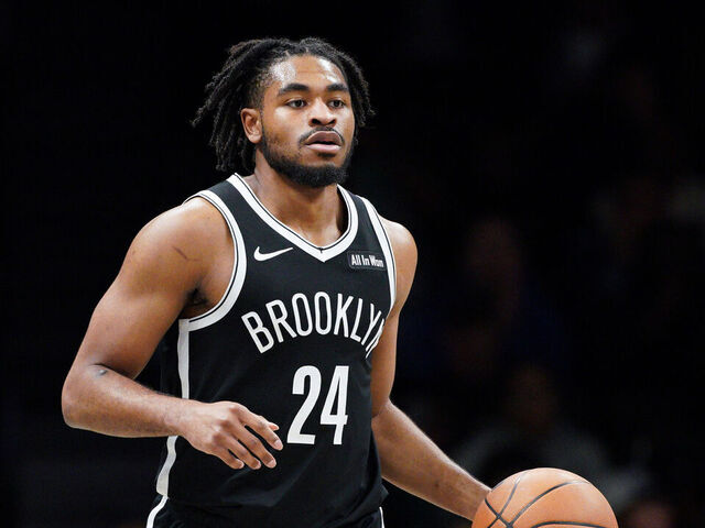 NEW YORK, NEW YORK - NOVEMBER 02: Cam Thomas #24 of the Brooklyn Nets in action during the game between the Brooklyn Nets and the Philadelphia 76ers at Barclays Center on November 02, 2025 in New York City.