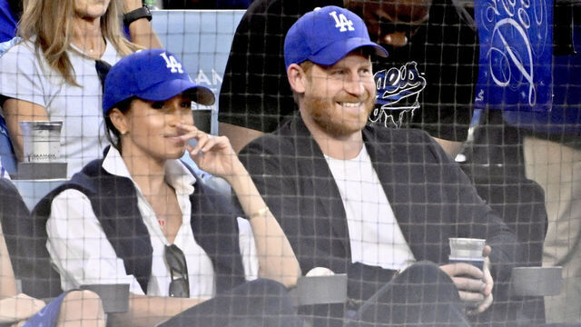 Los Angeles, CA - October 28: Prince Harry and Meghan Markle look on in the second inning of Game 4 of a World Series Baseball game between the Toronto Blue Jays and Los Angeles Dodgers at Dodger Stadium in Los Angeles on Tuesday, October 28, 2025.