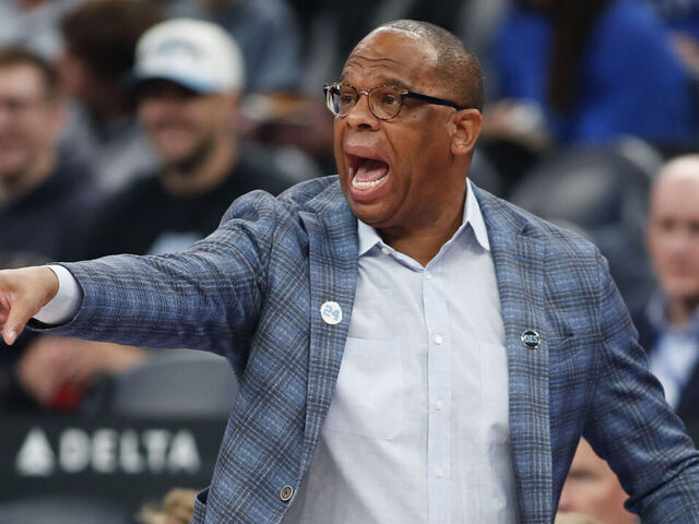 SALT LAKE CITY, UT - OCTOBER 24: Head coach Hubert Davis of the North Carolina Tar Heels calls a play during the first half of their exhibition game against the Brigham Young Cougars at the Delta Center on October 24, 2025 in Salt Lake City, Utah.