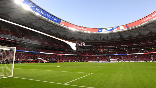 MADRID, SPAIN - NOVEMBER 08: General view inside the stadium prior to the LaLiga EA Sports match between Atletico de Madrid and Levante UD at Riyadh Air Metropolitano on November 08, 2025 in Madrid, Spain.