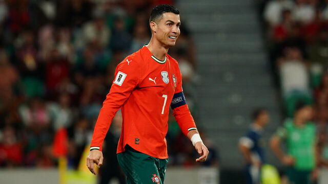LISBON, PORTUGAL - OCTOBER 14: Cristiano Ronaldo of Portugal during the FIFA World Cup 2026 Qualifier match between Portugal and Hungary at Estadio Jose Alvalade on October 14, 2025 in Lisbon, Portugal.