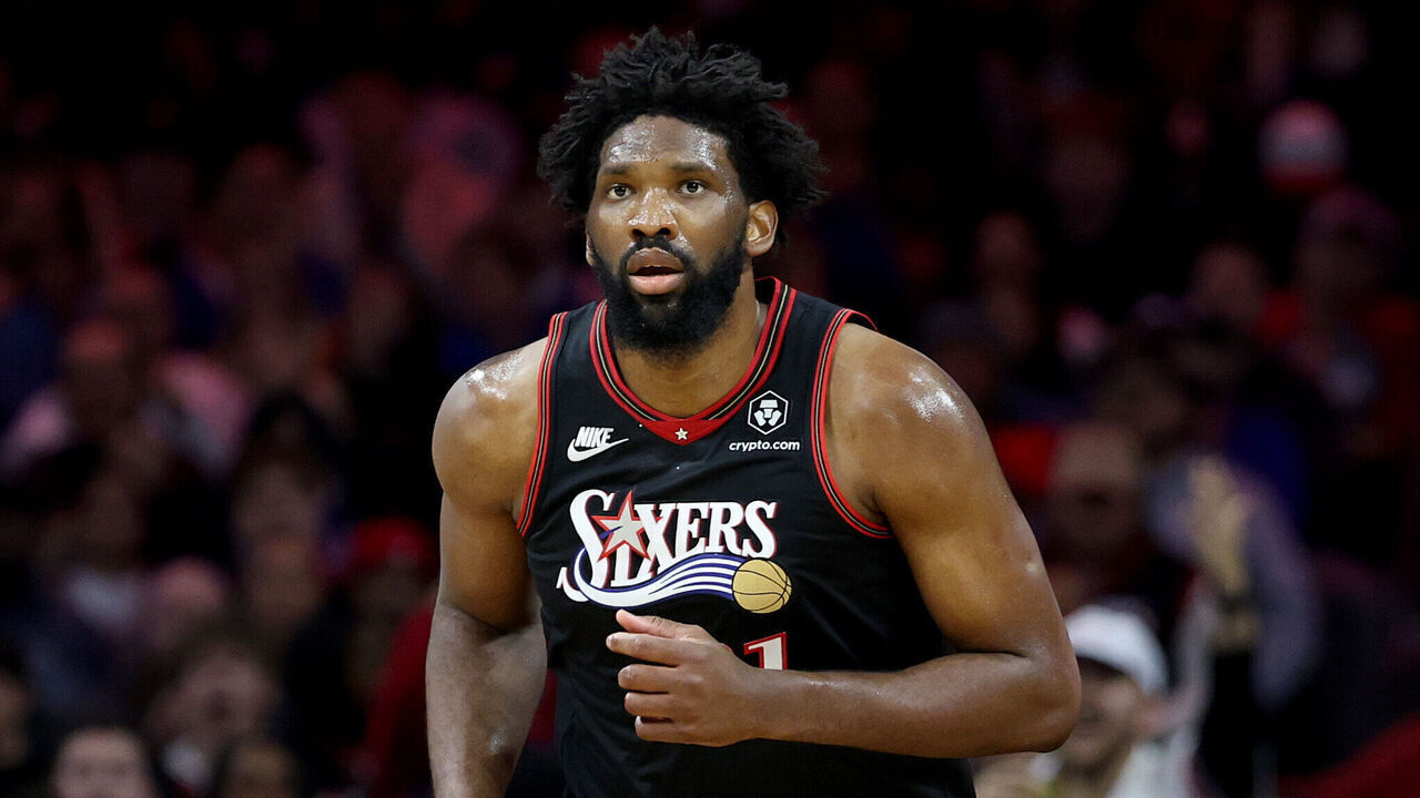 PHILADELPHIA, PENNSYLVANIA - NOVEMBER 08: Joel Embiid #21 of the Philadelphia 76ers in action during a game against the Toronto Raptors at Xfinity Mobile Arena on November 08, 2025 in Philadelphia, Pennsylvania.