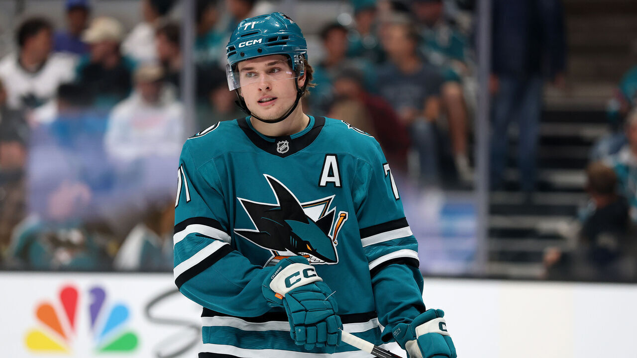 SAN JOSE, CALIFORNIA - NOVEMBER 08: Macklin Celebrini #71 of the San Jose Sharks in action against the Florida Panthers at SAP Center on November 08, 2025 in San Jose, California.