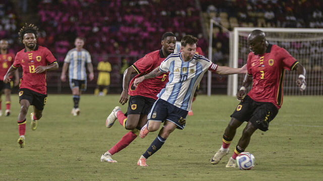 Argentina's forward #10 Lionel Messi (2nd R) vies for the ball with Angola's #3 Jonathan Buatu (R) and Angola's #6 Gaspar Kialonda (4th L) during the friendly match between Angola and Argentina in Luanda on November 14, 2025. Football icon Lionel Messi created the first goal and scored the second as world champions Argentina beat Angola 2-0 in an international friendly in Luanda on Friday.Miami-based Messi set up Lautaro Martinez to put the Albiceleste ahead on 44 minutes. The roles were reversed after 82 minutes with Martinez the creator and Messi the scorer.Martinez beat 39-year-old goalkeeper Hugo Marques at his near post and Messi struck with a shot into the far corner of the net. Both scorers were substituted late in the second half.It was a predictable outcome as Argentina are second in the world rankings, behind Spain and 87 places above Angola.