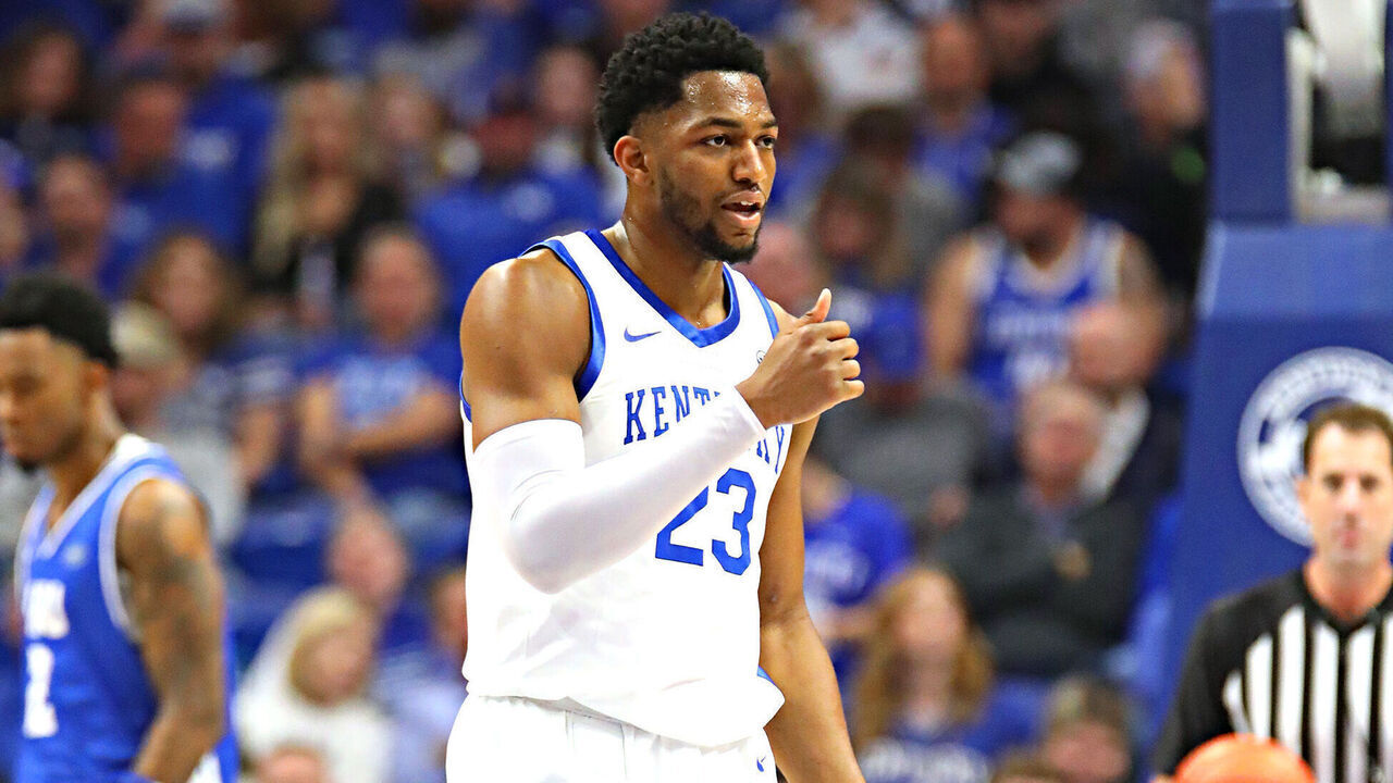 LEXINGTON, KY - NOVEMBER 14: Forward Mouhamed Dioubate #23 of the Kentucky Wildcats reacts in a game between the Eastern Illinois Panthers and the Kentucky Wildcats on November 14, 2025, at Rupp Arena in Lexington, KY.