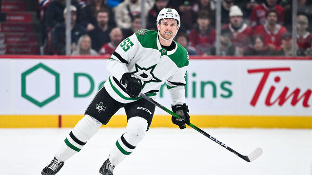 MONTREAL, CANADA - NOVEMBER 13: Thomas Harley #55 of the Dallas Stars skates during the first period against the Montréal Canadiens at the Bell Centre on November 13, 2025 in Montreal, Quebec, Canada. The Dallas Stars defeated the Montréal Canadiens 7-0.