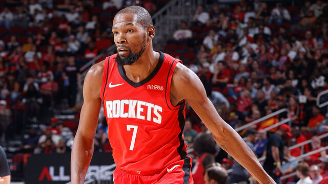 HOUSTON, TX - NOVEMBER 16: Kevin Durant #7 of the Houston Rockets dribbles the ball during the game against the Orlando Magic on November 16, 2025 at the Toyota Center in Houston, Texas. Mandatory Copyright Notice: Copyright 2025 NBAE