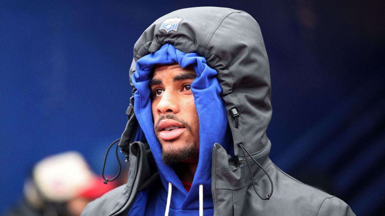 ORCHARD PARK, NEW YORK - NOVEMBER 16: Keon Coleman #0 of the Buffalo Bills walks to the field prior to the game against the Tampa Bay Buccaneers at Highmark Stadium on November 16, 2025 in Orchard Park, New York.