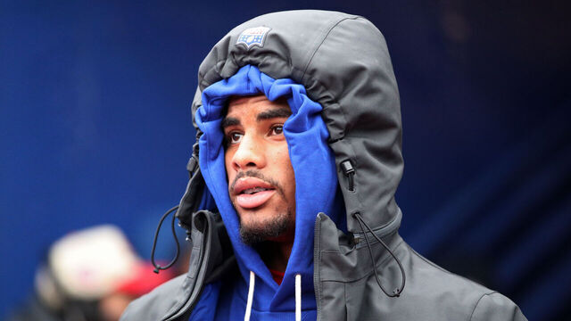 ORCHARD PARK, NEW YORK - NOVEMBER 16: Keon Coleman #0 of the Buffalo Bills walks to the field prior to the game against the Tampa Bay Buccaneers at Highmark Stadium on November 16, 2025 in Orchard Park, New York.