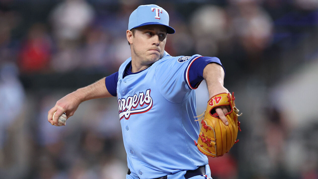 ARLINGTON, TEXAS - SEPTEMBER 21: Phil Maton #88 of the Texas Rangers pitches during the ninth inning against the Miami Marlins at Globe Life Field on September 21, 2025 in Arlington, Texas.