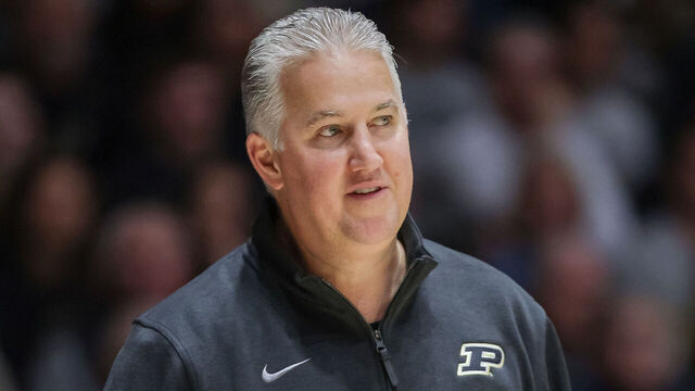 WEST LAFAYETTE, INDIANA - NOVEMBER 4: Head coach Matt Painter of the Purdue Boilermakers during the NCAA basketball between the Purdue Boilermakers and the Evansville Purple Aces at Mackey Arena on November 4, 2025 in West Lafayette, Indiana.