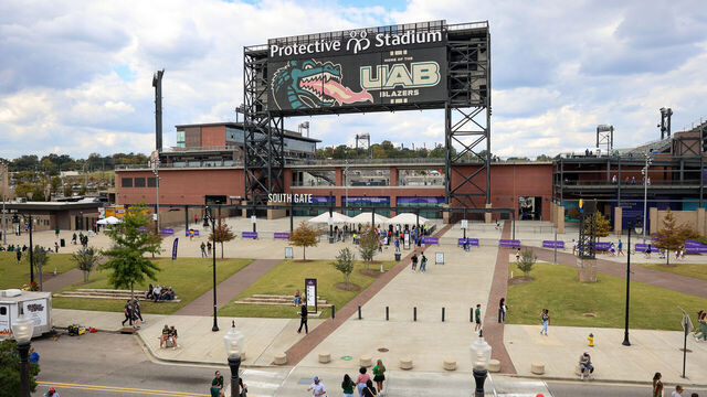 BIRMINGHAM, ALABAMA - OCTOBER 18: A general view of Protective Stadium before the game between the Memphis Tigers and UAB Blazers on October 18, 2025 in Birmingham, Alabama.