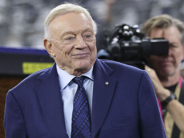 ARLINGTON, TEXAS - NOVEMBER 3: Dallas Cowboys owner Jerry Jones stands on the sidelines prior to an NFL football game against the Arizona Cardinals at AT&T Stadium on November 3, 2025 in Arlington,Texas.