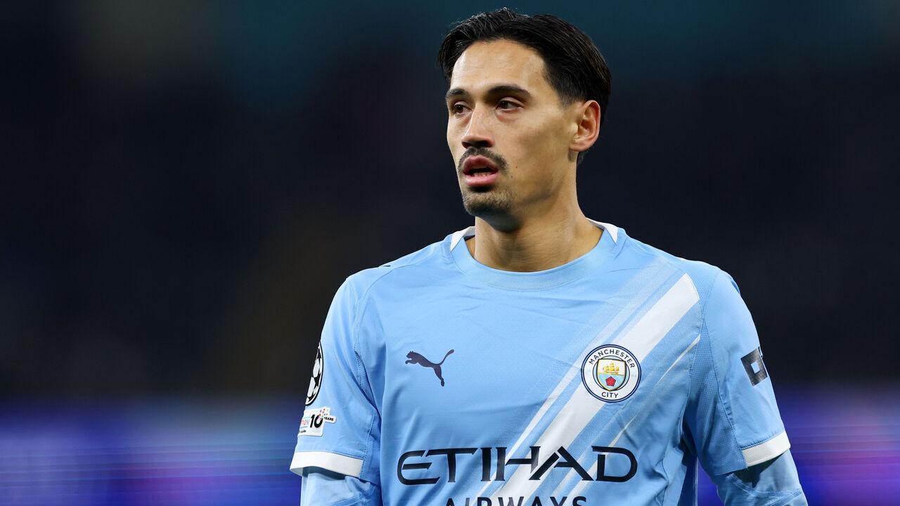 MANCHESTER, ENGLAND - NOVEMBER 25: Tijjani Reijnders of Manchester City looks on during the UEFA Champions League 2025/26 League Phase MD5 match between Manchester City and Bayer 04 Leverkusen at City of Manchester Stadium on November 25, 2025 in Manchester, England.