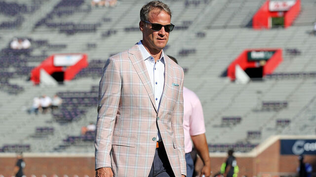 OXFORD, MISSISSIPPI - AUGUST 30: head coach Lane Kiffin of the Mississippi Rebels before the game against the Georgia State Panthers at Vaught-Hemingway Stadium on August 30, 2025 in Oxford, Mississippi.