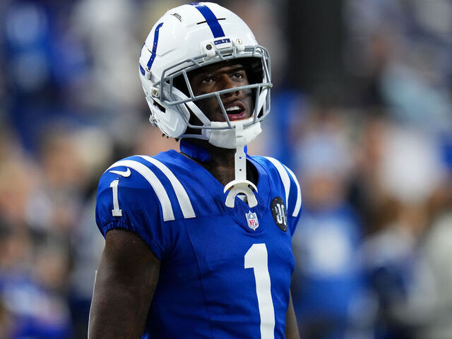 INDIANAPOLIS, INDIANA - NOVEMBER 30: Sauce Gardner #1 of the Indianapolis Colts looks on before the game against the Houston Texans at Lucas Oil Stadium on November 30, 2025 in Indianapolis, Indiana.