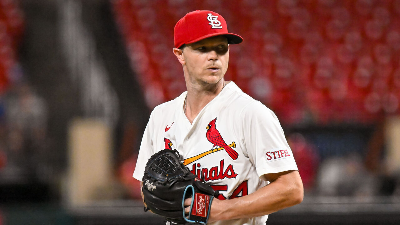 ST. LOUIS, MO - JUL 08: St. Louis Cardinals pitcher Sonny Gray (54) sets himself before throwing a pitch during a game where the St. Louis Cardinals hosted the Washington Nationals on Tuesday July 08, 2025, at Busch Stadium in St. Louis MO
