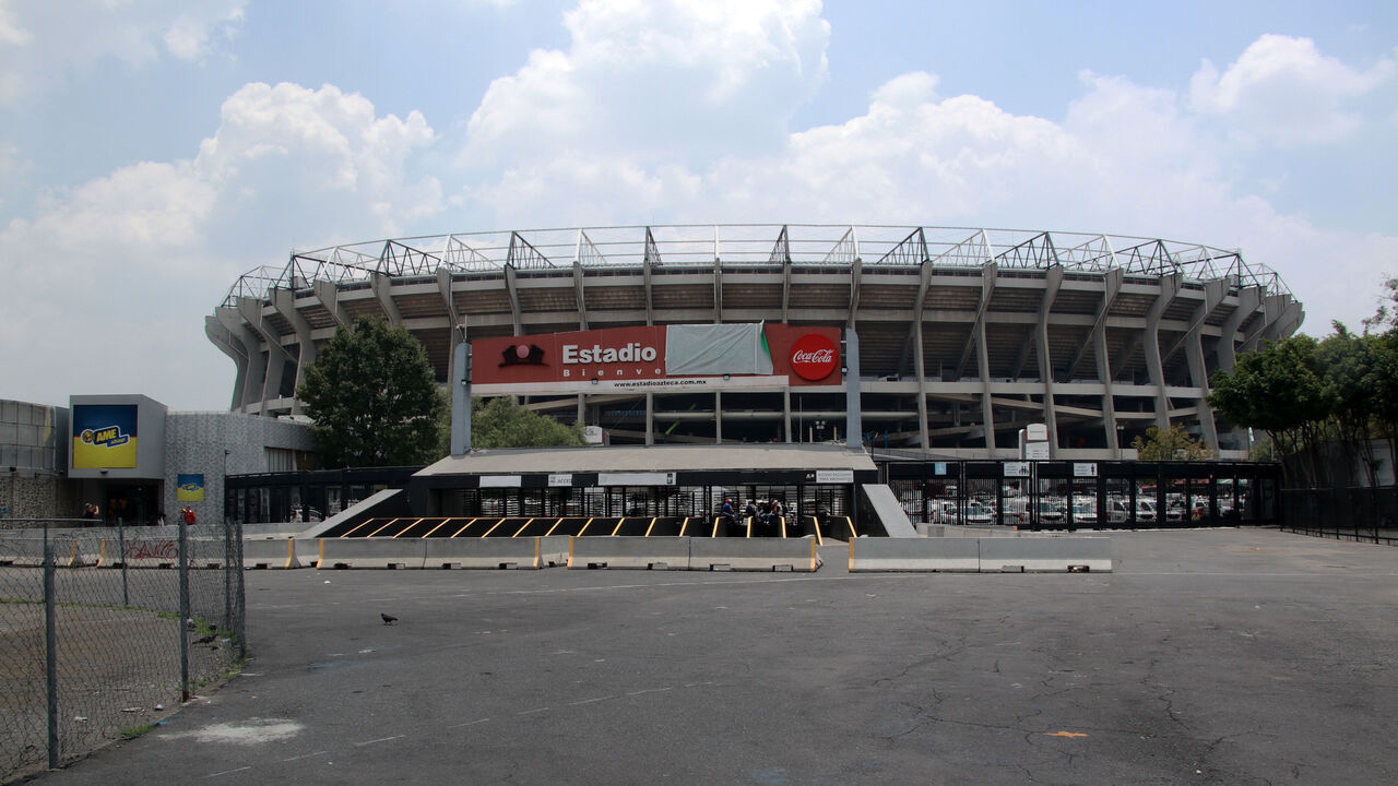 A general view of the Estadio Azteca in Mexico City, Mexico, on July 26, 2025. Less than a year before the start of the 2026 World Cup, renovation work on the Estadio Azteca continues to advance. This iconic venue, which hosts the World Cup for the third time, prepares to once again host the world's premier tournament.
