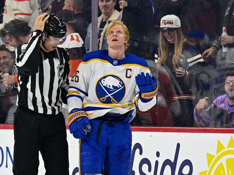 Sabres' Dahlin ejected for boarding Flyers' Zegras