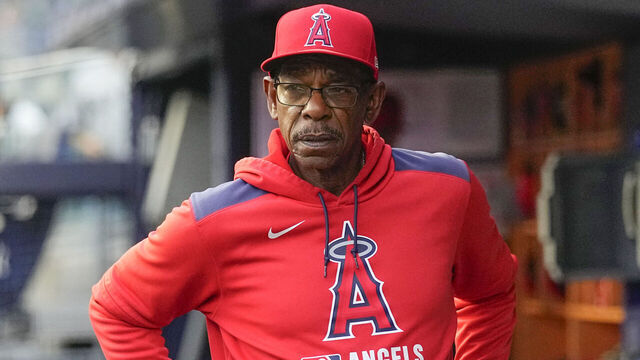 BRONX, NY - JUNE 17: Los Angeles Angels Manager Ron Washington (37) prior to a Major League Baseball game between the Los Angeles Angels and the New York Yankees on June 17, 2025, at Yankee Stadium in the Bronx, NY.