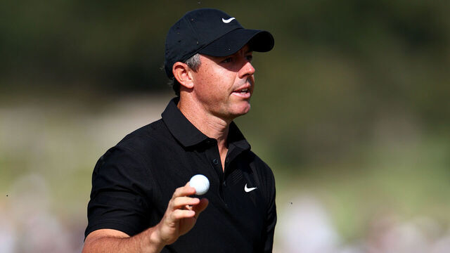 MELBOURNE, AUSTRALIA - DECEMBER 05: Rory McIlroy of Northern Ireland acknowledges the gallery on the 18th hole on day two of the Crown Australian Open 2025 at The Royal Melbourne Golf Club on December 05, 2025 in Melbourne, Australia.
