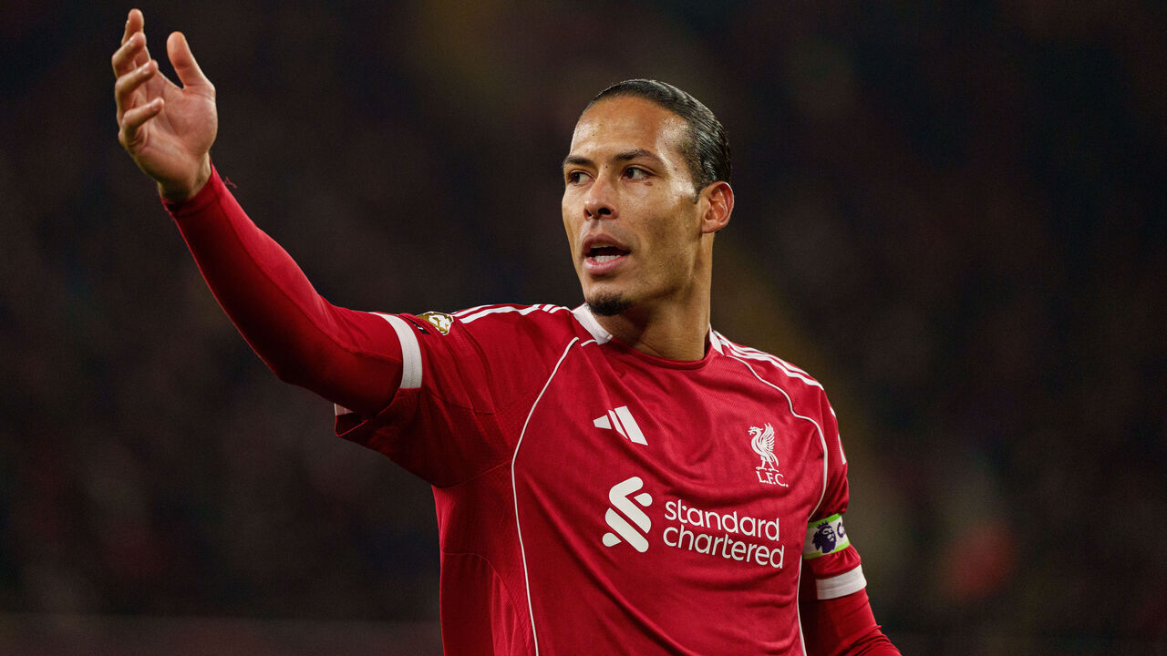 Liverpool's Virgil van Dijk is seen during the Premier League match between Liverpool and Sunderland at Anfield in Liverpool, England, on December 3, 2025.