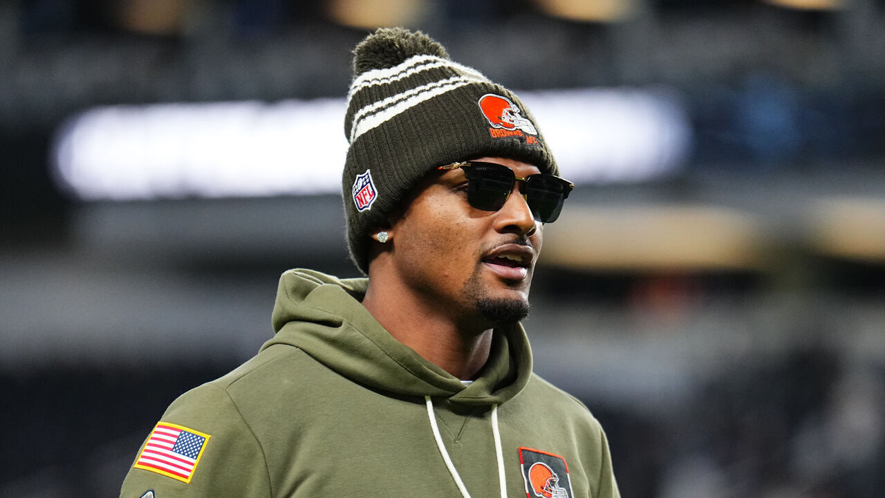 LAS VEGAS, NEVADA - NOVEMBER 23: Deshaun Watson #4 of the Cleveland Browns walks off the field after a game against the Las Vegas Raiders at Allegiant Stadium on November 23, 2025 in Las Vegas, Nevada. The Browns defeated the Raiders 24-10.