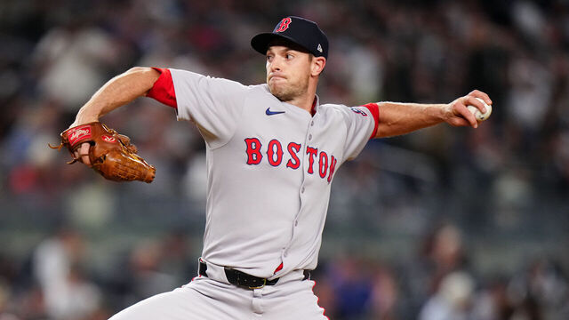 NEW YORK, NY - OCTOBER 02: Steven Matz #41 of the Boston Red Sox pitches during Game Three of the American League Wild Card Series between the Boston Red Sox and the New York Yankees at Yankee Stadium on Thursday, October 2, 2025 in New York, New York.