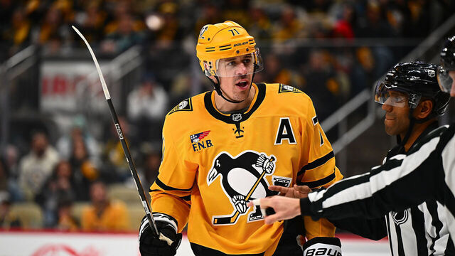 PITTSBURGH, PA - NOVEMBER 22: Evgeni Malkin #71 of the Pittsburgh Penguins skates during the game against the Seattle Kraken at PPG PAINTS Arena on November 22, 2025 in Pittsburgh, Pennsylvania.