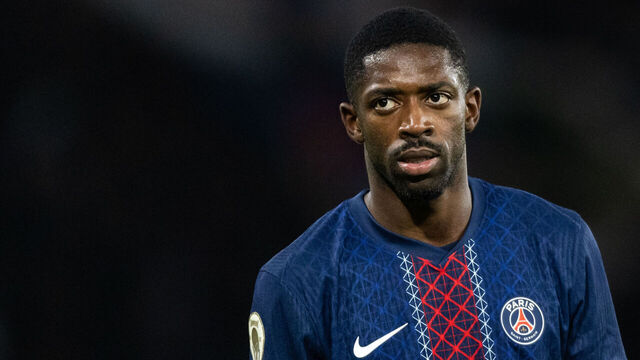 Ousmane Dembele of Paris Saint-Germain plays during the French L1 football match between Paris Saint-Germain (PSG) and Stade Rennais FC at the Parc des Princes stadium in Paris.