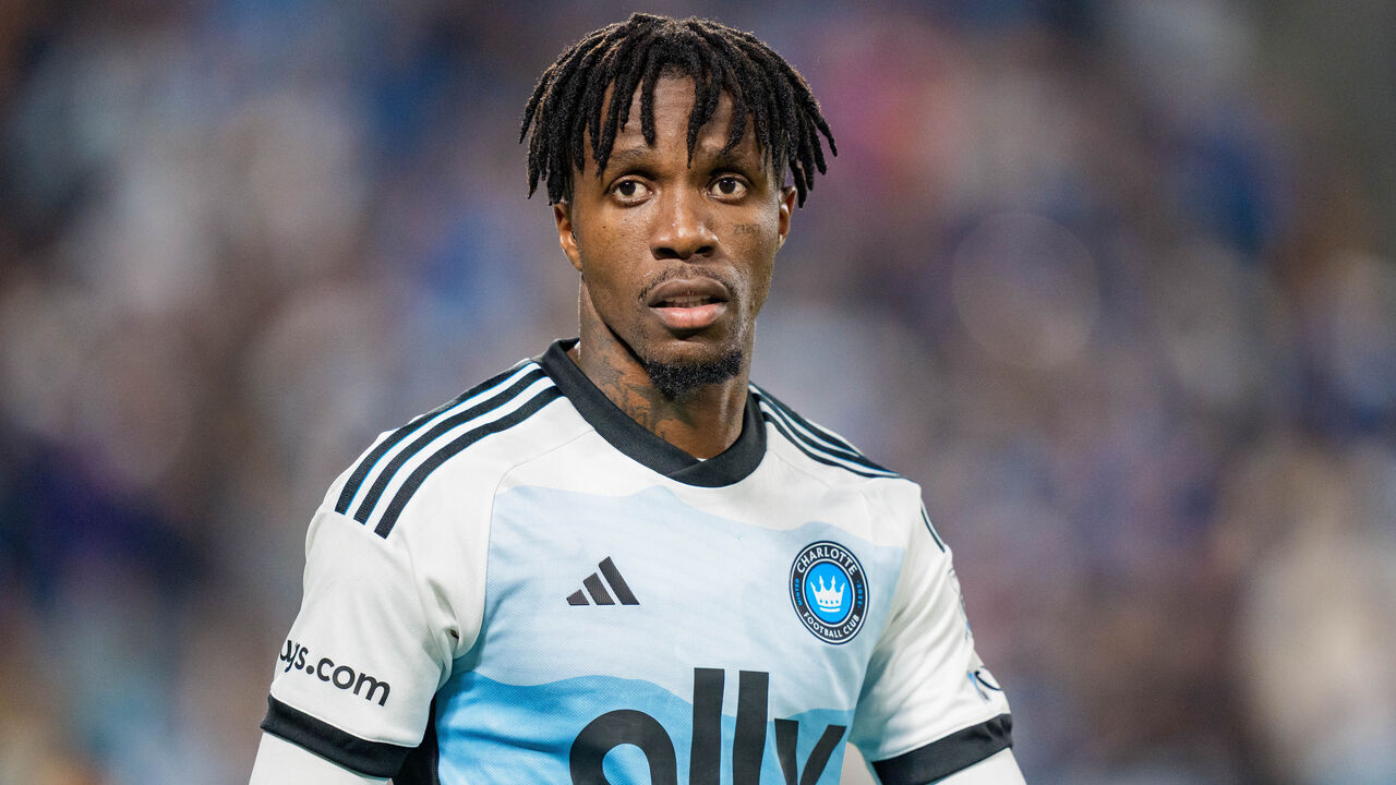 CHARLOTTE, NORTH CAROLINA - NOVEMBER 07: Wilfried Zaha #10 of Charlotte FC looks on during a game against New York City FC at Bank of America Stadium on November 07, 2025 in Charlotte, North Carolina.