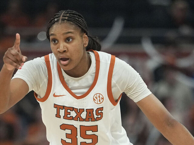 AUSTIN, TEXAS - DECEMBER 4: Madison Booker #35 of the Texas Longhorns signals to teammates during the first half against the North Carolina Tar Heels at Moody Center on December 4, 2025 in Austin, Texas.