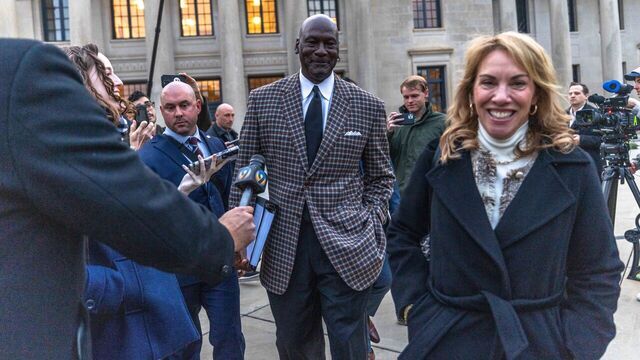 CHARLOTTE, NORTH CAROLINA - DECEMBER 1: Michael Jordan, co-owner of 23XI Racing, departs the Charles R Jonas Federal Building on December 1, 2025 in Charlotte, North Carolina. Jury selection and an opening statement began an antitrust lawsuit filed by Jordan's 23XI Racing team against NASCAR.