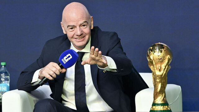FIFA President Gianni Infantino speaks during the FIFA World Cup 2026 official match schedule announcement in Washington, DC, on December 6, 2025.
