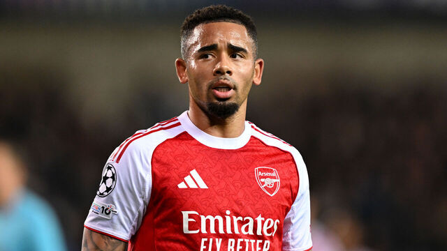 BRUGES, BELGIUM - DECEMBER 10: Gabriel Jesus of Arsenal looks on after the UEFA Champions League 2025/26 League Phase MD6 match between Club Brugge KV and Arsenal FC at Jan Breydelstadion on December 10, 2025 in Bruges, Belgium.