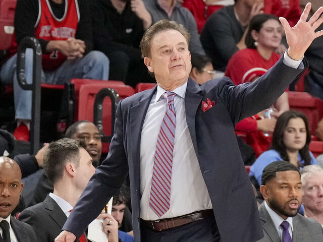 NEW YORK, NY - NOVEMBER 20: Head Coach Rick Pitino of the St. John's Red Storm during the second half of a college basketball game against the Bucknell Bison at Carnesecca Arena on November 20, 2025 in New York City.