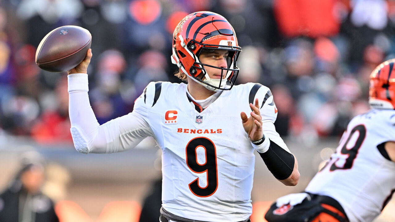 CINCINNATI, OHIO - DECEMBER 14: Joe Burrow #9 of the Cincinnati Bengals throws a pass during the third quarter against the Baltimore Ravens at Paycor Stadium on December 14, 2025 in Cincinnati, Ohio.