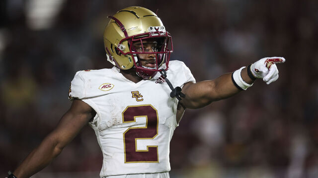 TALLAHASSEE, FLORIDA - SEPTEMBER 02: Bryce Steele #2 of the Boston College Eagles looks on during the second half of a game against the Florida State Seminoles at Doak Campbell Stadium on September 02, 2024 in Tallahassee, Florida.