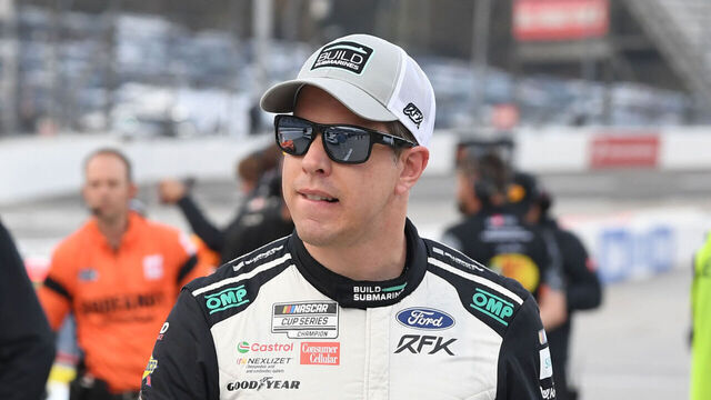 MARTINSVILLE, VA - OCTOBER 25: Brad Keselowski (#6 RFK Racing Buildsubmarines.com Ford) looks on during qualifying for the running of the NASCAR Cup Series Xfinity 500 on October 25, 2025, at Martinsville Speedway in Martinsville, VA.