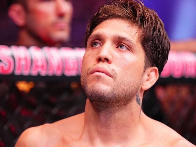 SHANGHAI, CHINA - AUGUST 23: Brian Ortega prepares to face Aljamain Sterling in a 153-pound catchweight fight during the UFC Fight Night event at Shanghai Indoor Stadium on August 23, 2025 in Shanghai, China.
