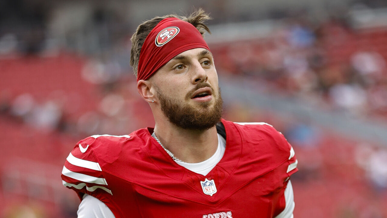 SANTA CLARA, CA - DECEMBER 14: Ricky Pearsall #1 of the San Francisco 49ers before the game against the Tennessee Titans at Levi's Stadium on December 14, 2025 in Santa Clara, California. The 49ers defeated the Titans 37-24.