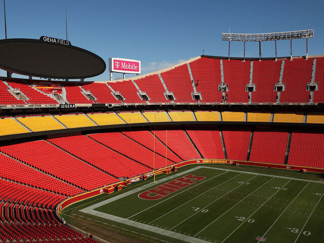 KANSAS CITY, MISSOURI - DECEMBER 09: A general view of the stadium at GEHA Field at Arrowhead Stadium on December 09, 2025 in Kansas City, Missouri.